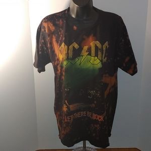 AC DC Black and Orange Tye Dyed T Shirt